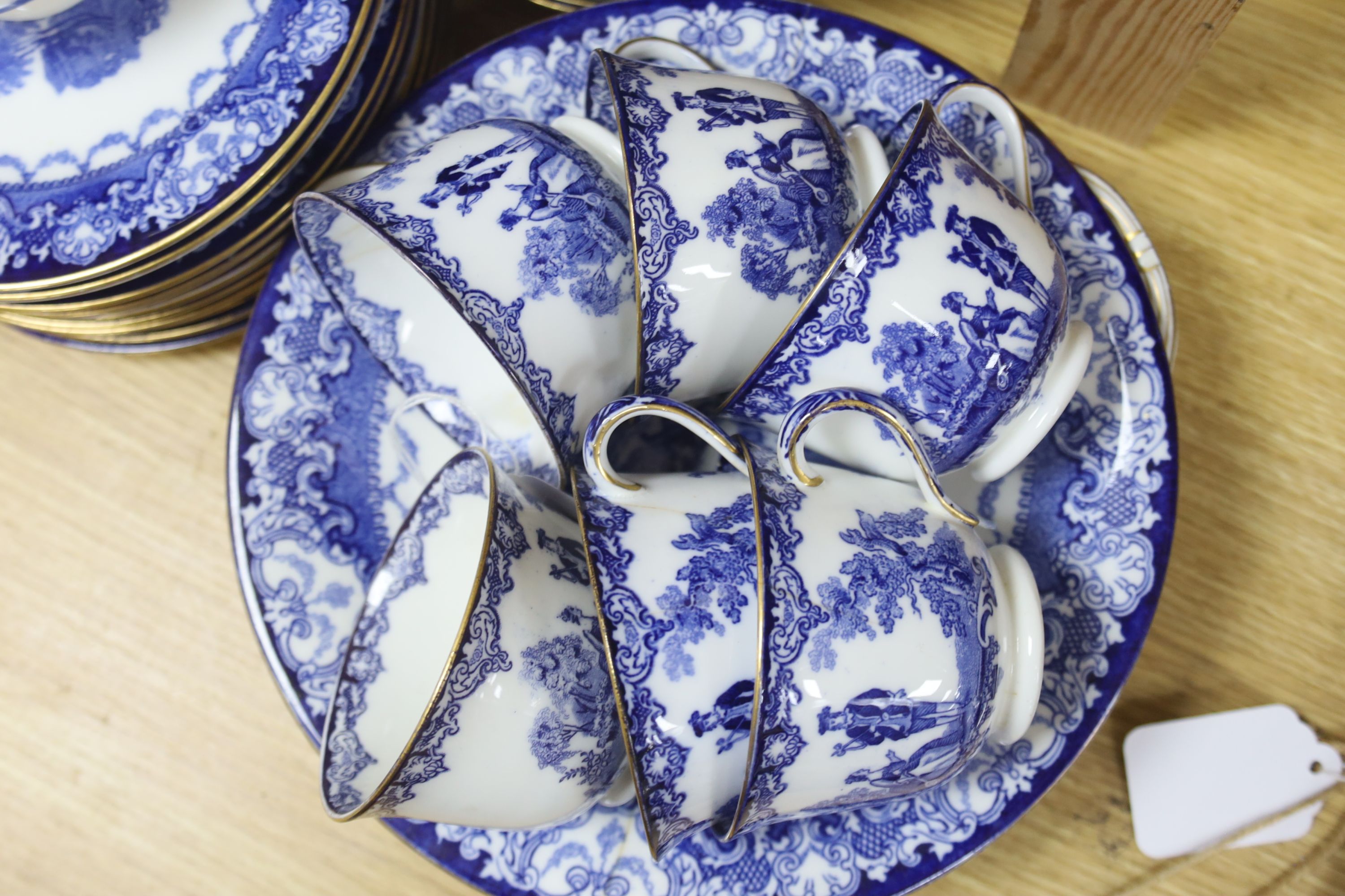 A Royal Doulton blue and white tea service